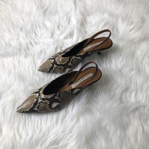 And Other Stories Revolve Snakeskin Kitten Heels